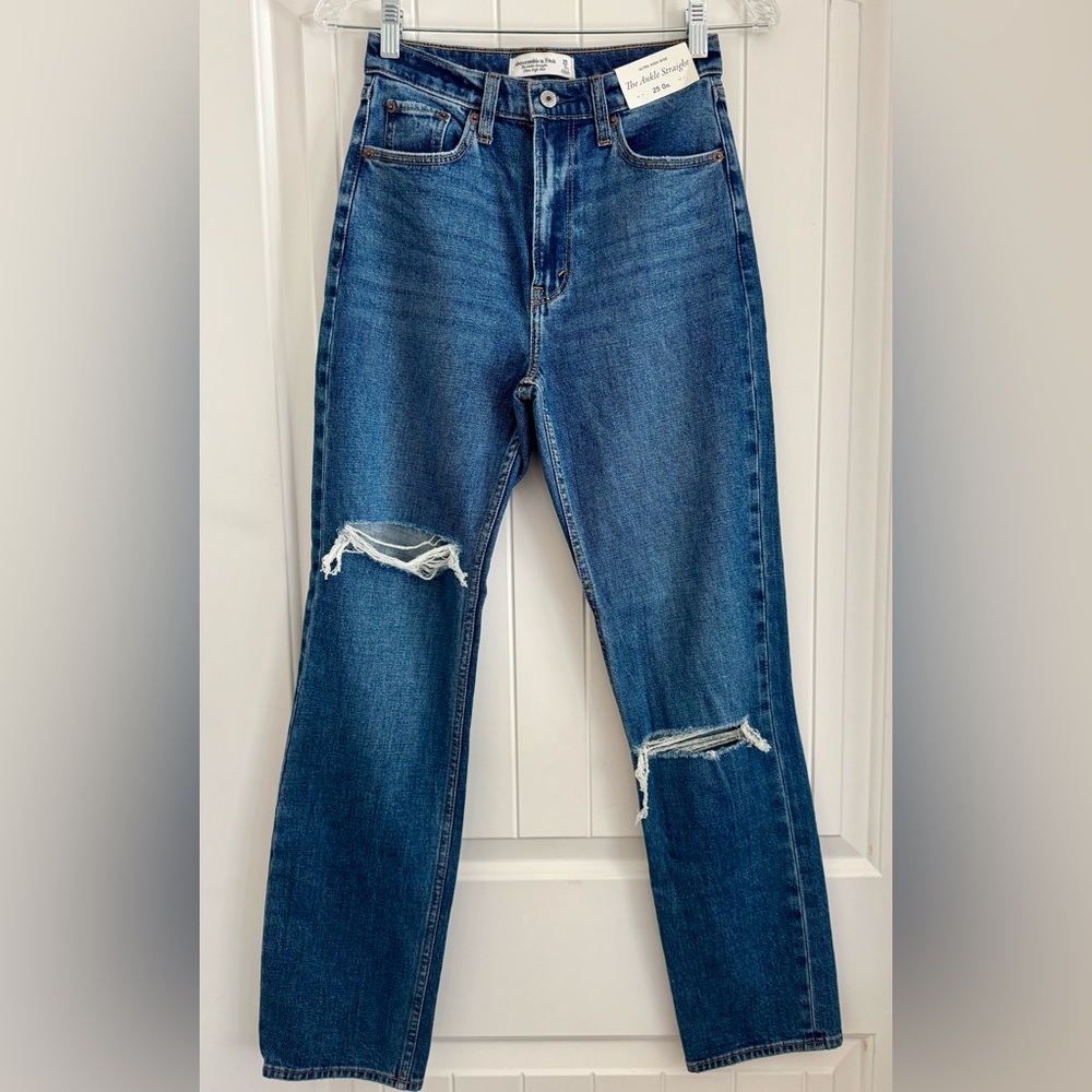 Abercrombie & Fitch Women’s Ultra High Rise Ankle Straight Jeans 25 X-Long